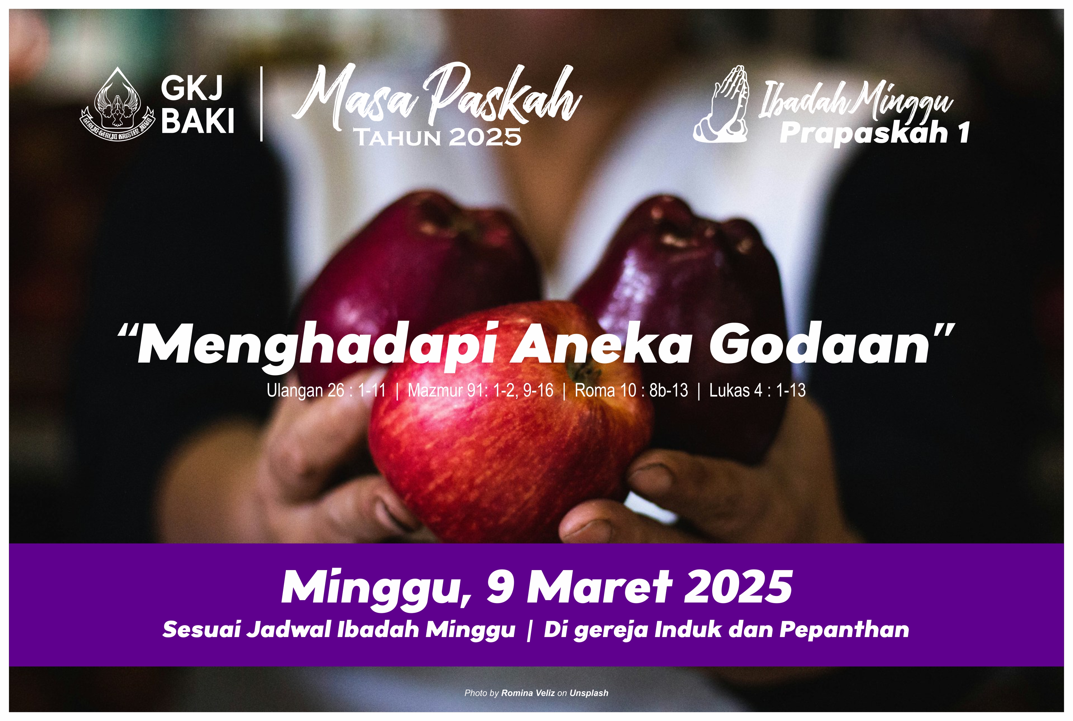Ibadah Minggu Prapaskah 1, gereja kristen jawa, gkj, gkj baki, gereja kristen jawa baki, baki, sukoharjo, gkj klasis sukoharjo, klasis sukoharjo, klasis, sinode gkj, sinode 